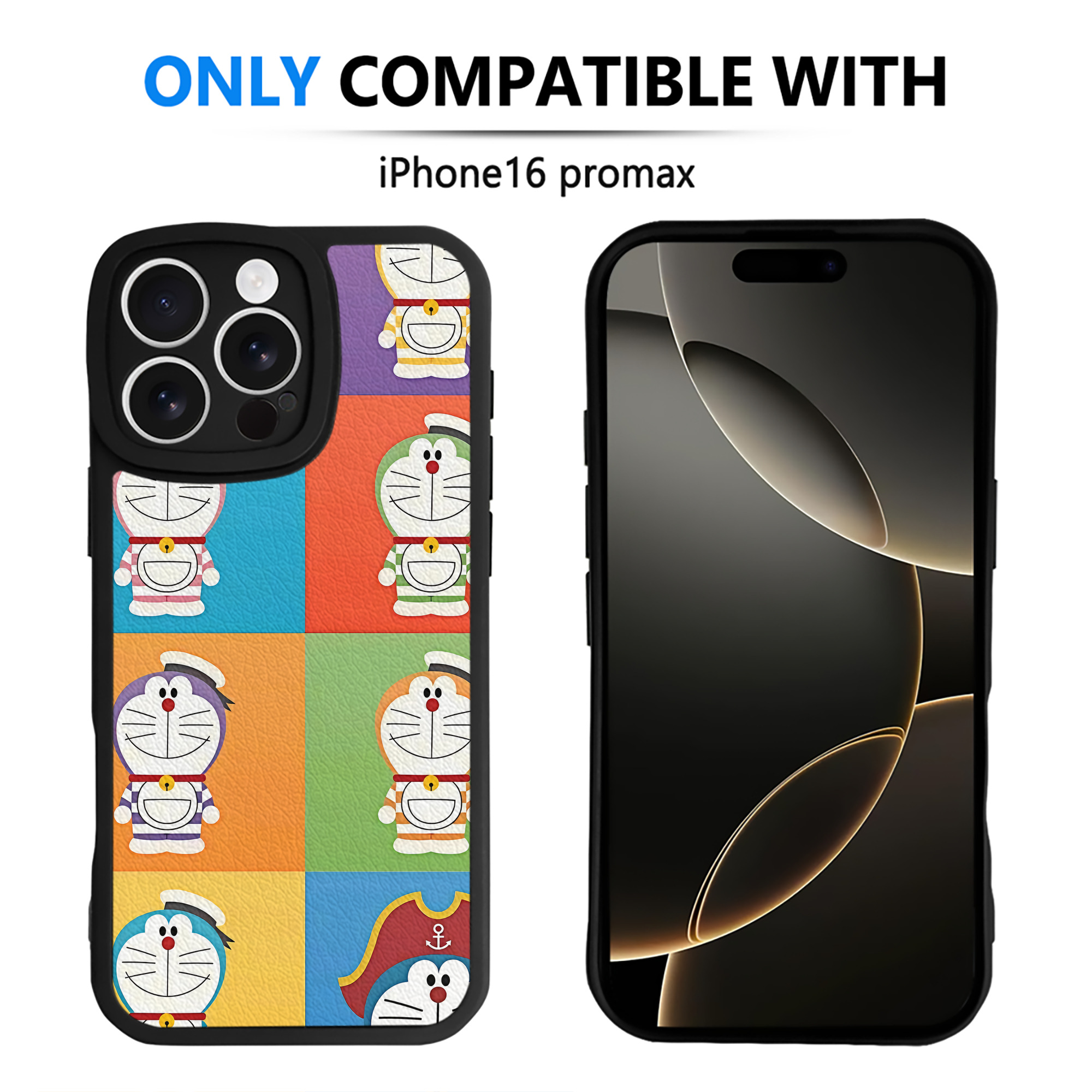 （画像用） ドラえもん Doraemon 【iPhone 16シリーズ対応】シリコンスマホケース（レザー調） 材質：シリコン